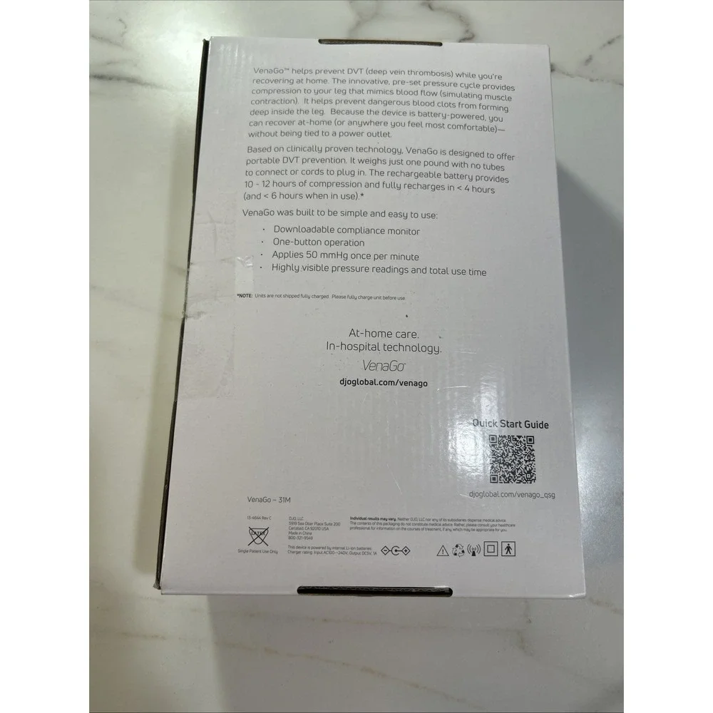 VenaGo Portable Compression Device DVT Bloodclot Prevention DJO Circulation